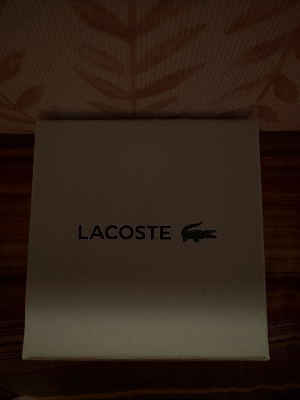 Lacoste White Accessory Box with Green Crocodile Logo